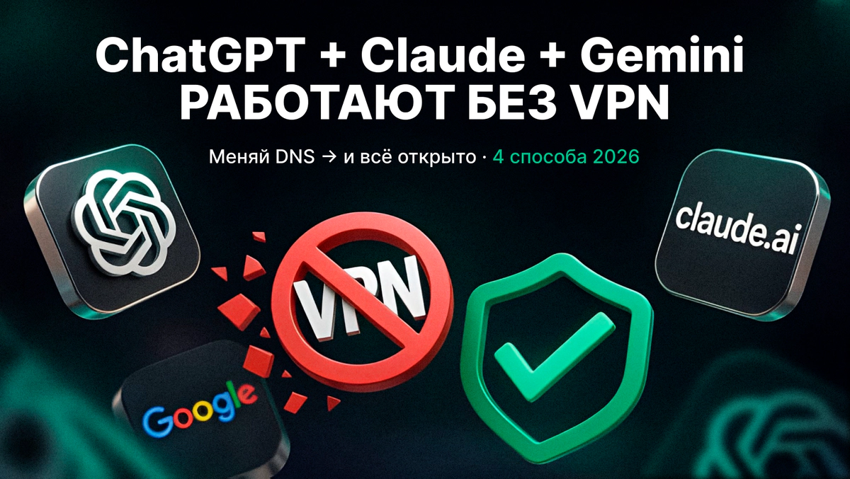 ChatGPT, Claude и Gemini — корректная настройка DNS для доступа к AI-сервисам